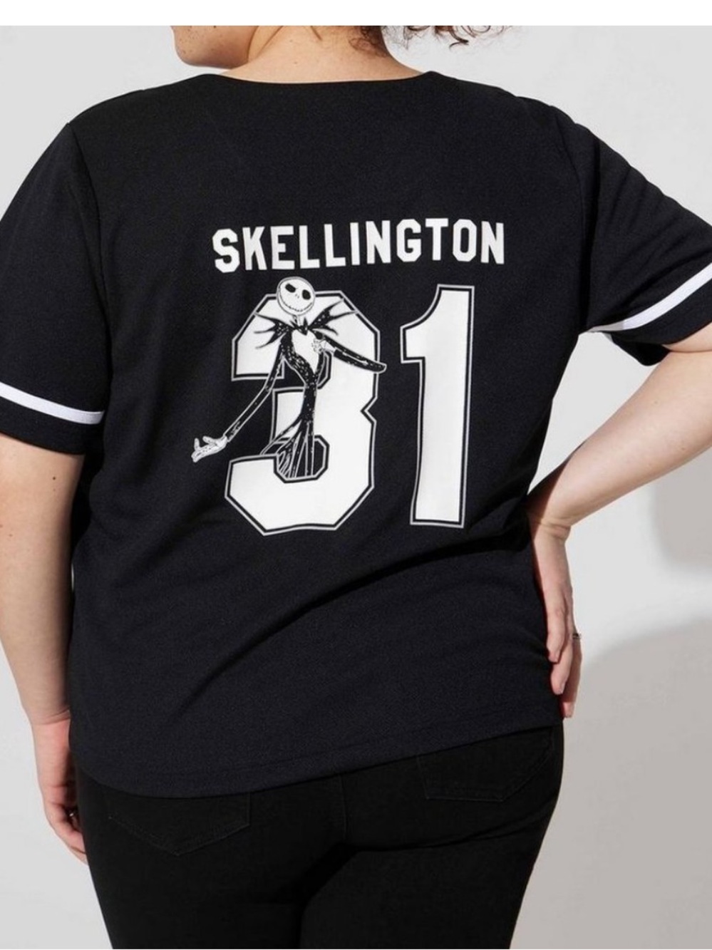 TORRID NIGHTMARE BEFORE CHRISTMAS BASEBALL JERSEY SHIRT HALLOWEEN TOP Size 1
